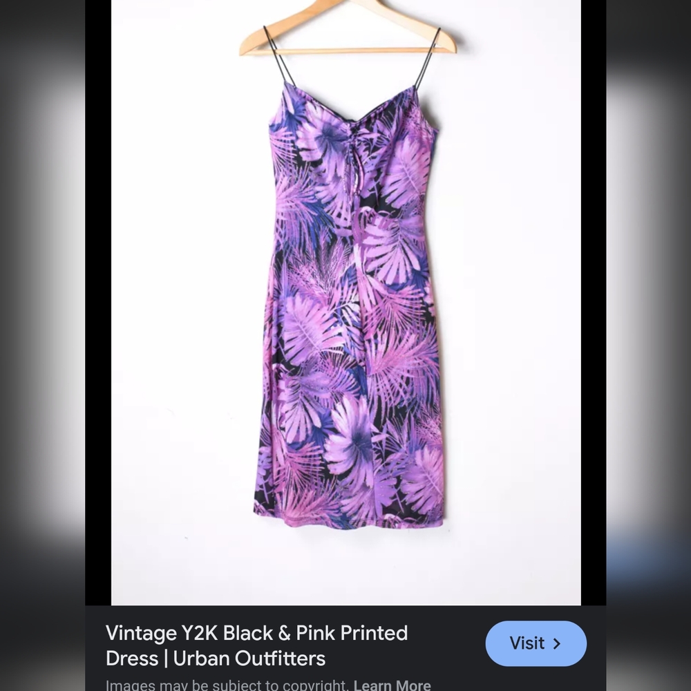 Vintage Y2K black and pink printed dress